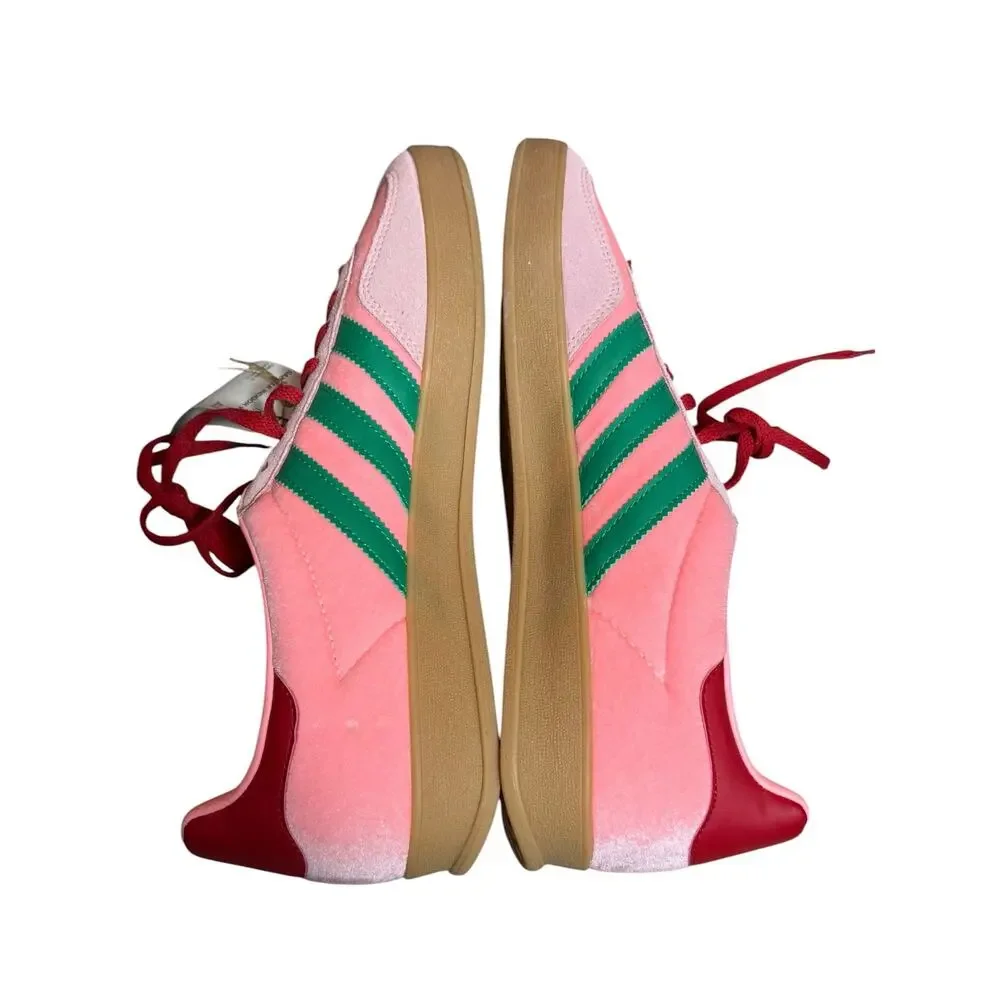 Adidas Gazelle Indoor Velvet Glow Pink Green Gum Sneakers Women’s Size 10 NWT - Picture 5 of 8